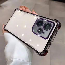 Luxury Transparent Electroplating Ultra - Thin Shockproof Bumper TPU Back Cover for Realme Neo7 (PURPLE)