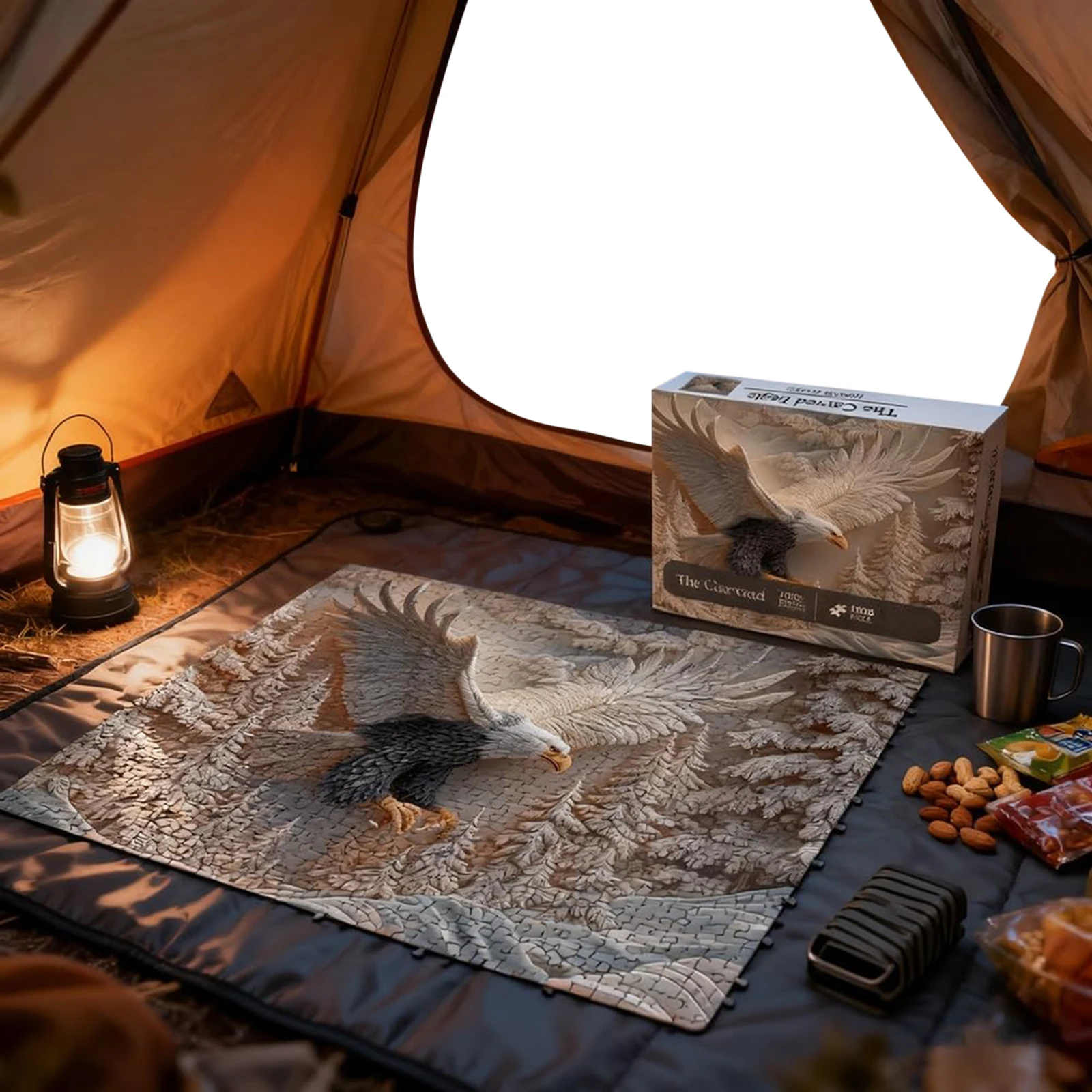 1024Pcs Eagle Jigsaw Project Forest Wildlife Flying Bald Eagle Art, Challenging Educational Supplies for Family, Home Wall Decor