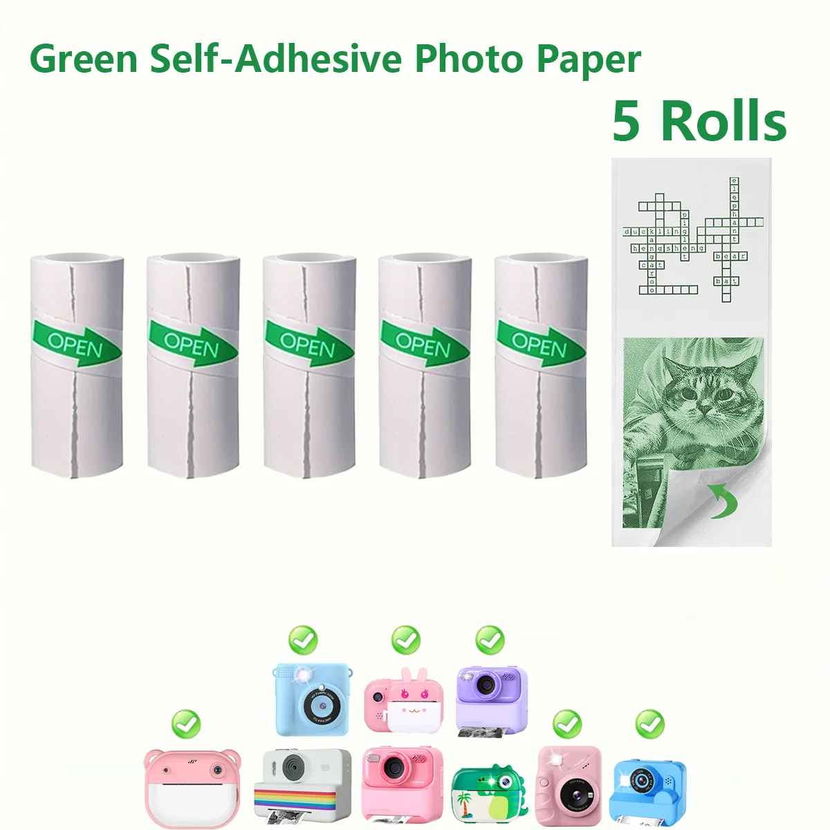 [Portable Thermal Sticker]Mini Instant Camera Thermal Paper | Portable Photo Printing Supplement for 57mm Pocket Printers