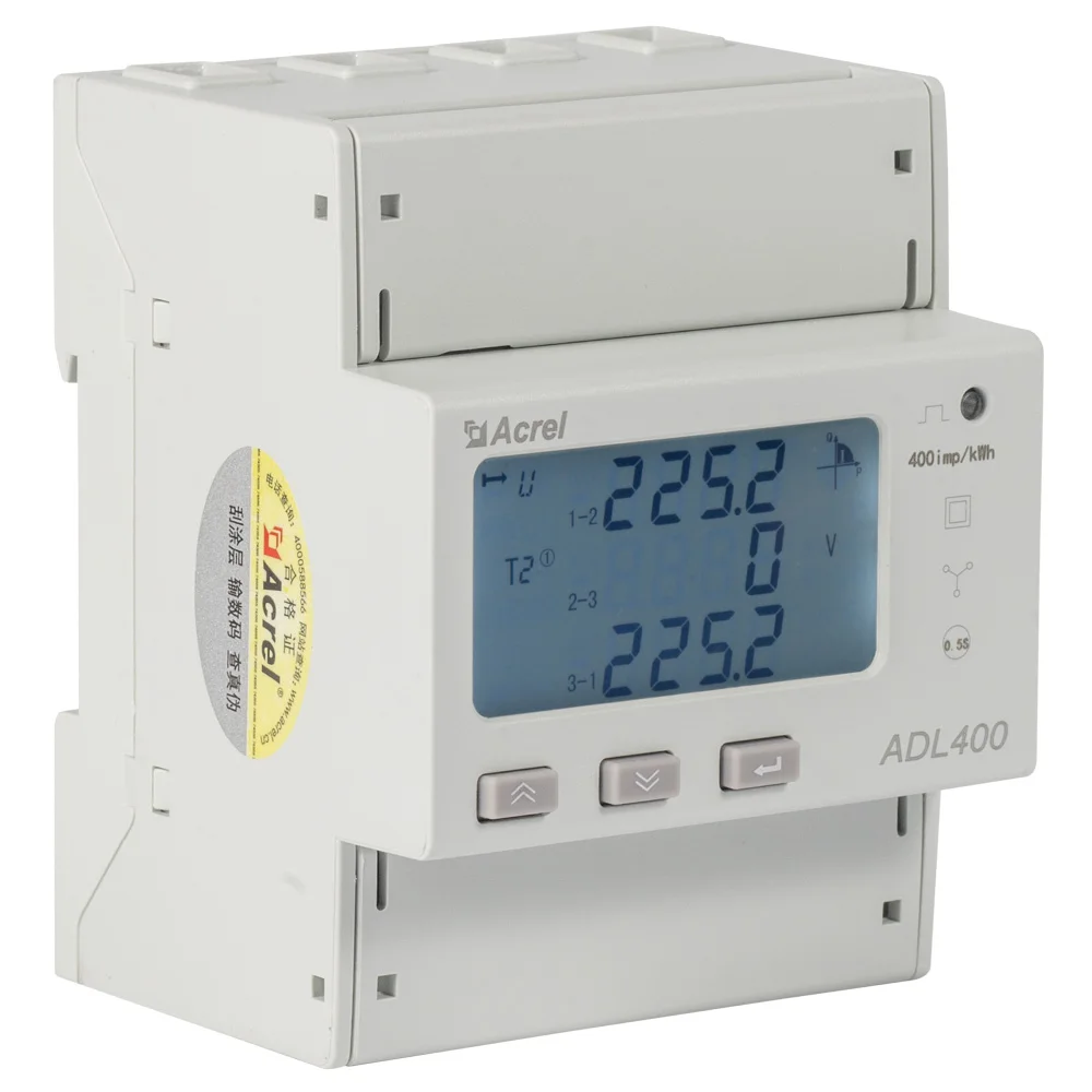 

Acrel ADL400 45-65HZ Class 0.5 Input 80A 3 Phase Electric Watt Meter Din rail Installation Energy Consumption Monitoring Meter