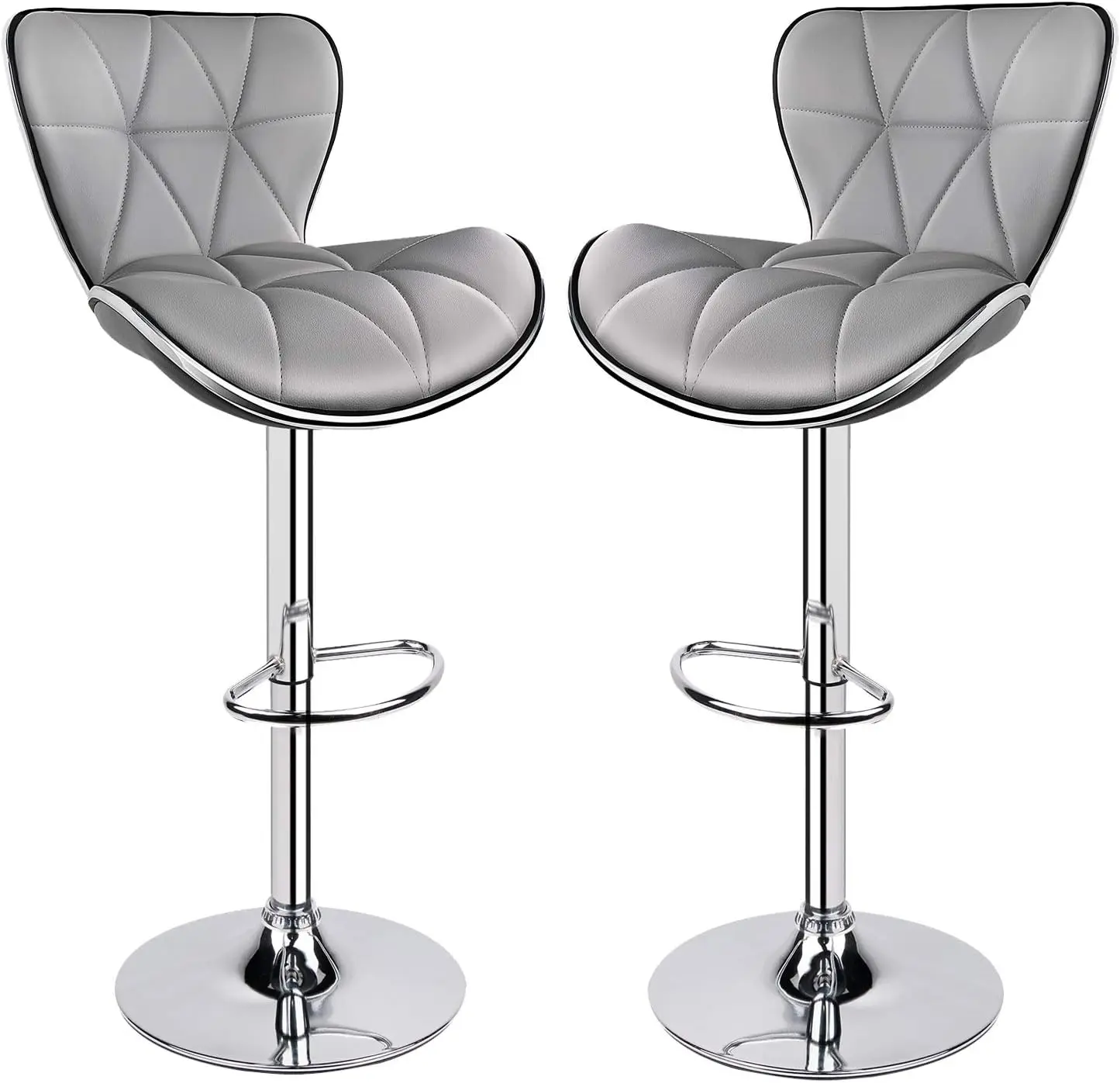 

Back Bar Stools Set of 2, Adjustable Bar Stool with Back, Swivel Barstools