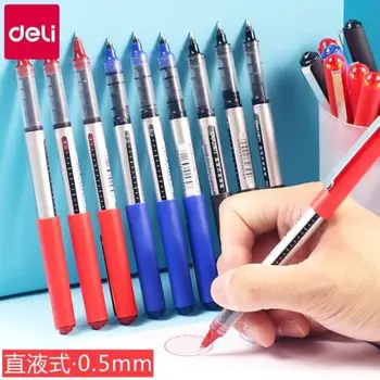 직선형 액체 볼펜, 대용량 롤러 볼펜, 빠른 작업, 0.5mm 블랙, 영구 방수, 박스당 12 개