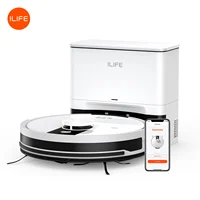 Robot aspirateur et serpillière ILIFE A12 Pro, station d'auto-vidage pour 60 jours, navigation LiDAR, cartographie domestique, zones interdites, Wi-Fi 2.4G/App/Alexa/Télécommande, pour sols durs 1