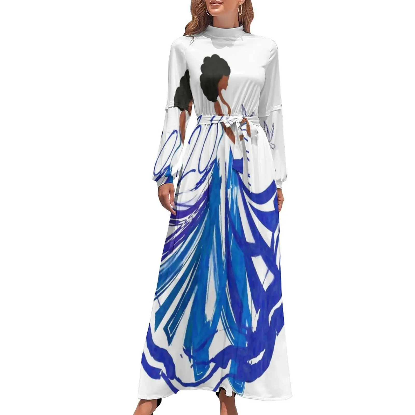 

Lady in The Blue and The White by HeavenNezCree Long Dress womens dress dresses for woman summer dress woman 2024