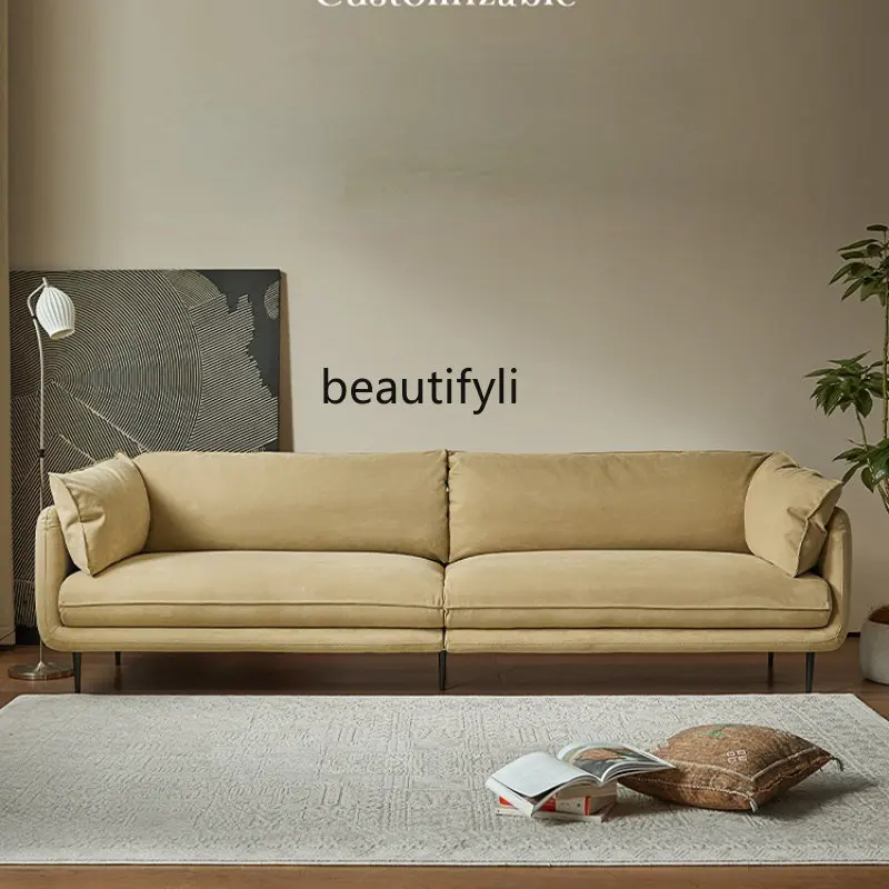 

Technology Cloth Sofa Cream Color Fabric Italian Minimalist Modern Living Room Small Apartment Nordic Light Luxury