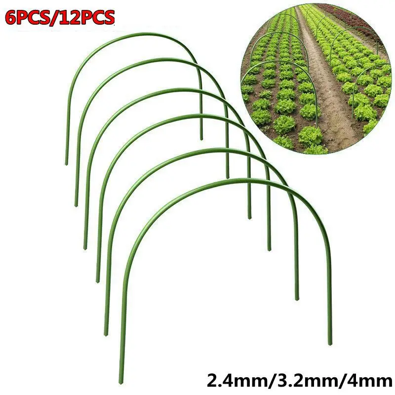 6/12PCS Greenhouse Hoops Garden Plant Hoop Grow Tunnel Support Hoops Plant Holder Tools For Agricultural Greenhouse 2.4/3.2/4mm