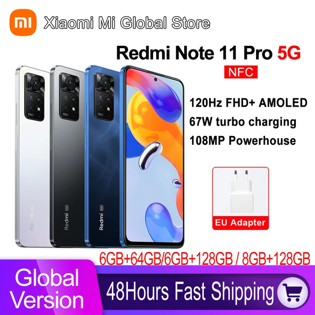 Xiaomi Redmi Note 11 Pro 5G (Snapdragon) Dual SIM 128 GB azul atlántico 6  GB RAM