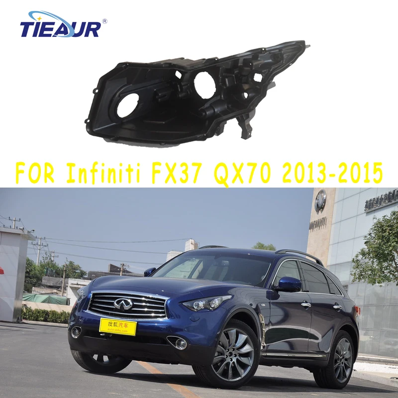 

Высококачественный корпус фары Пластиковый черный для Infiniti FX37 QX70 2013 2014 2015 абажур объектив лампа задняя крышка