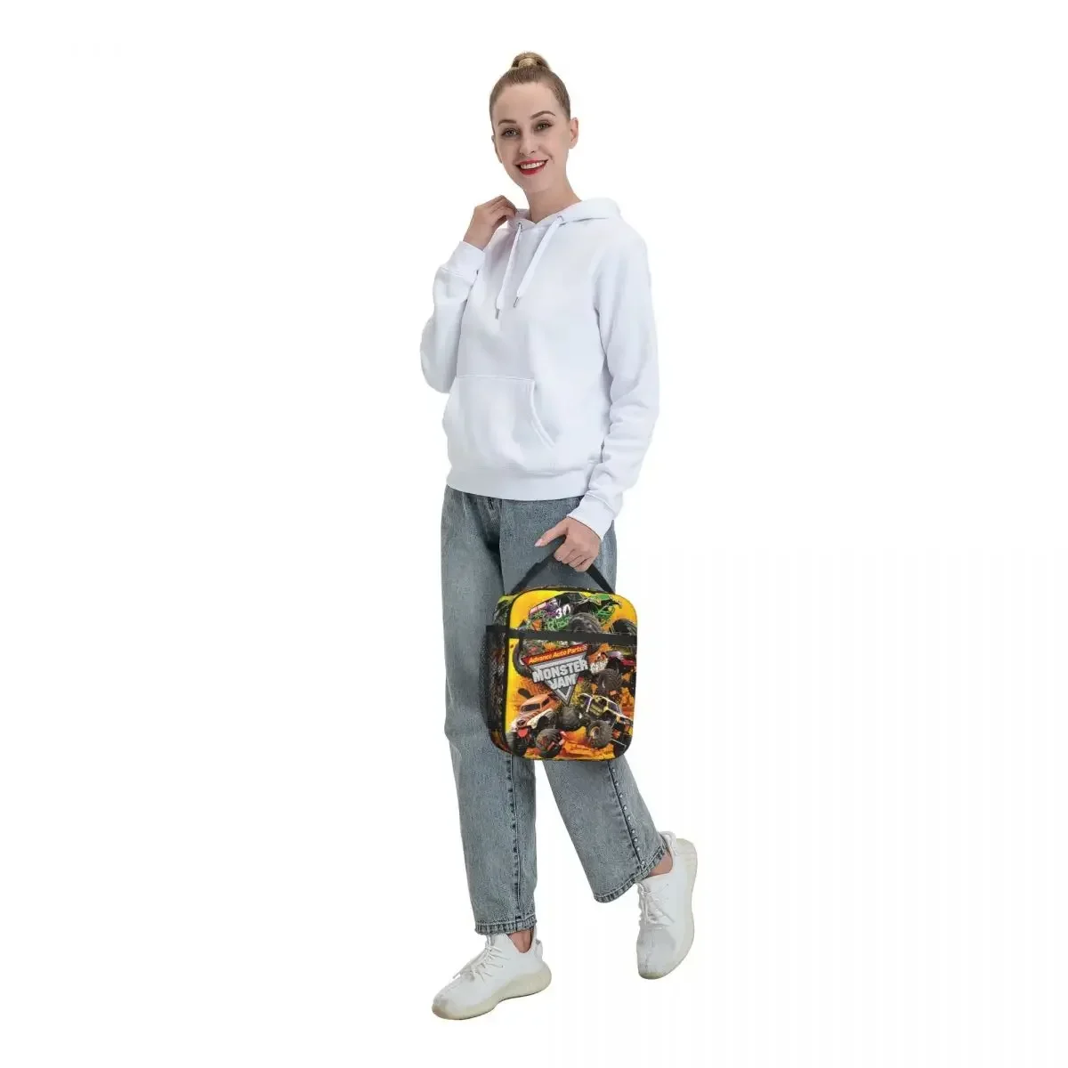 Tickets -Monster Jam Monster Trucks Insulated Lunch Bag Thermal Bag Meal Container Portable Tote Lunch Box Food Handbags Travel