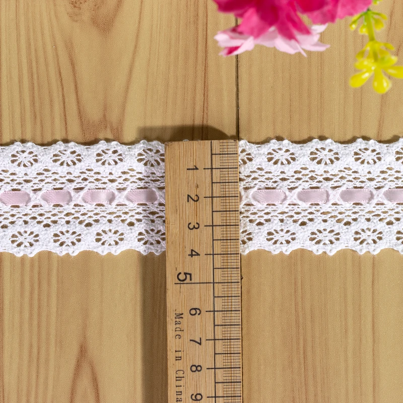 French Embroidery Lace Ribbon Fabric Cotton Guipure DIY Trims Warp Knitting Sewing Accessories Black and White