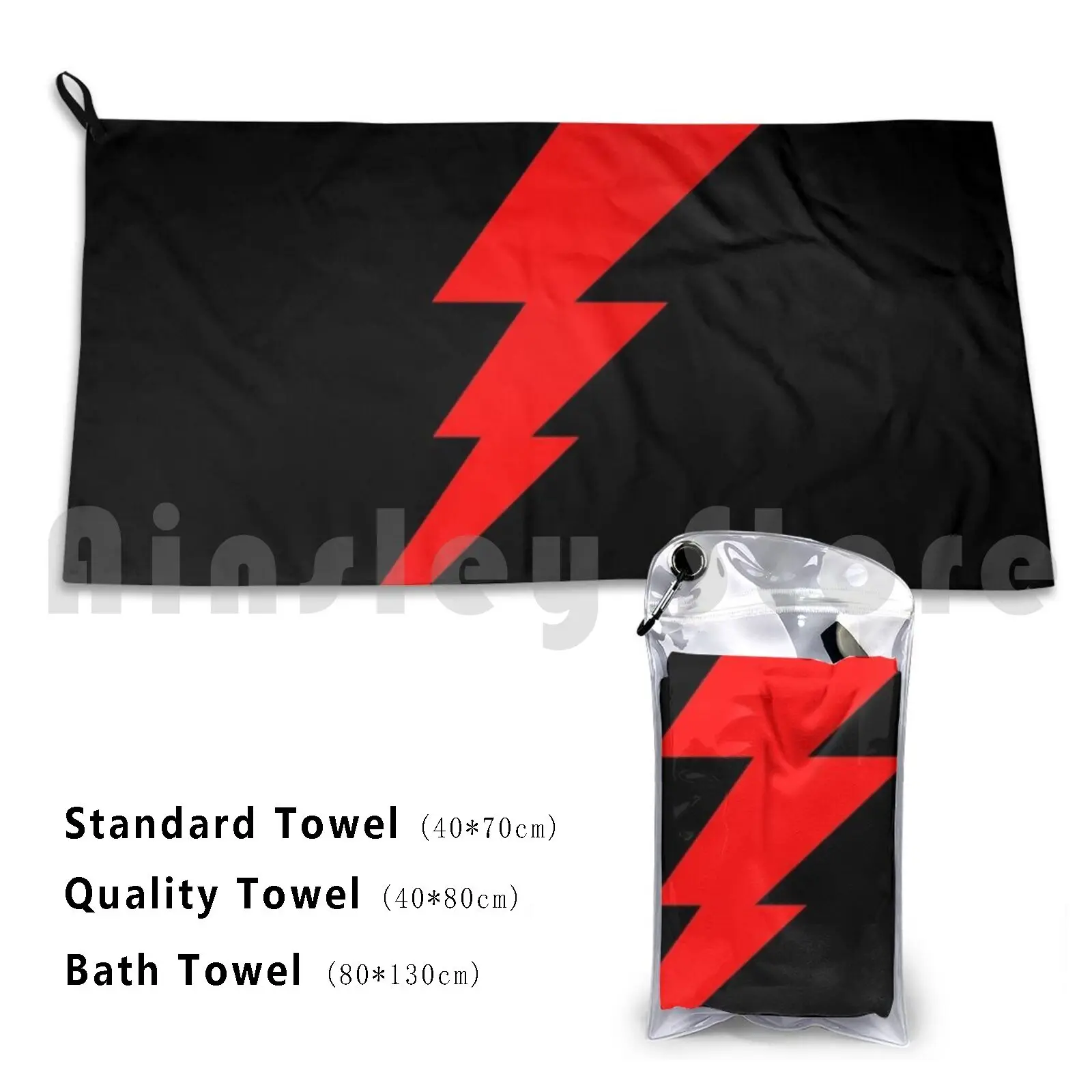 Red Lightning Bolt Telo Da Bagno Cuscino Da Spiaggia Flash Lightning Bolt Freddy Costume Gordon Queen Band Red Thunder