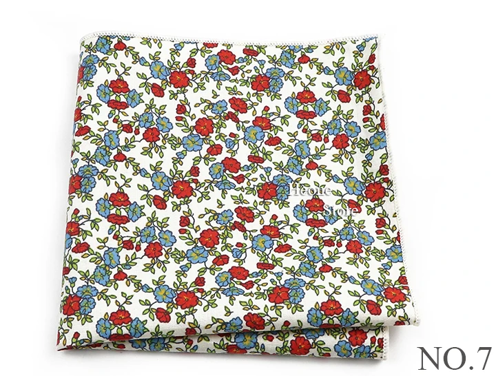 Neue schöne Blumen druck Hankerchief Baumwolle rosa blau lila Taschen tücher für Männer Hochzeits feier täglich tragen Accessoires Geschenk – Detail 8