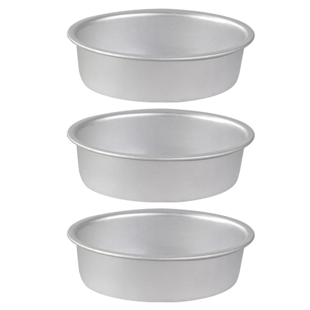 

3Pcs Cake Pan Set Round Cake Mold Aluminium Mold Pastry Mould Non DIY Cake Pans Bakeware Kitchen Supplies