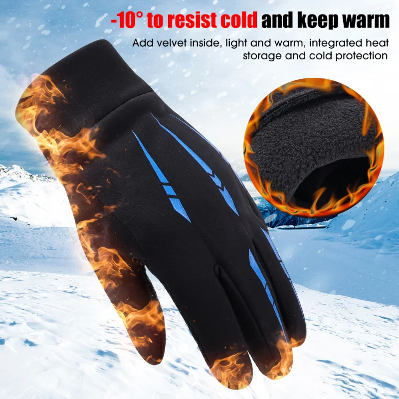 Winter Gloves Men Cycling Bike Women Thermal Fleece Cold Wind Waterproof TouchScreen Bicycle Warm Outdoor Running Skiing Mitten 5