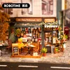 Robotime Rolife Tipsy Restaurant Miniature Dollhouse 3D Wooden Puzzle Bistro Bar Design Gifts for Family Home Decoration Toys 1