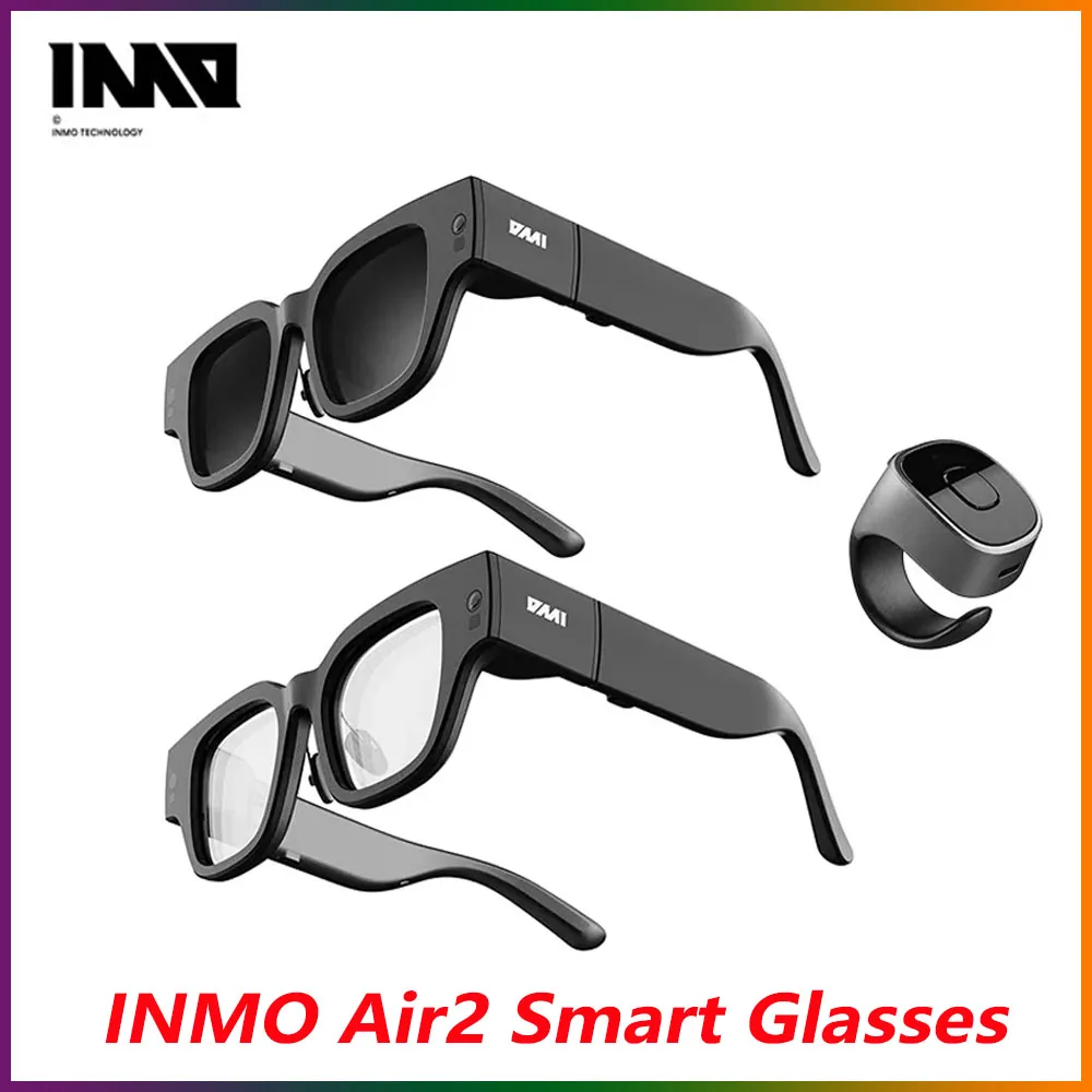 

In Stock INMO Air2 Wireless AR Smart Glasses Support Screen Touch Ring Voice Control HD View Real Time Translation Video