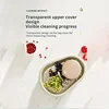 Portable Fruit and Vegetable Cleaning Machine, Full Side Rotating Washer and Automatic Drainage System, 1pc 6