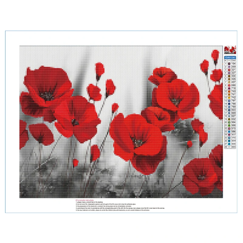 Acquista Kit Ricamo Diamanti Quadrati Completi Margherita Pittura Diamante Fiore di Papavero Mosaico Decorazione Casa Arte da Parete in Italia a partire da 1.71