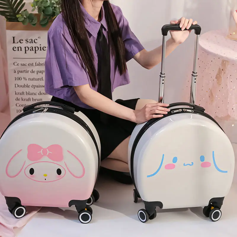New Kuromi Suitcase Kawaii Sanrio Cinnamoroll Mymelody Cartoon Large