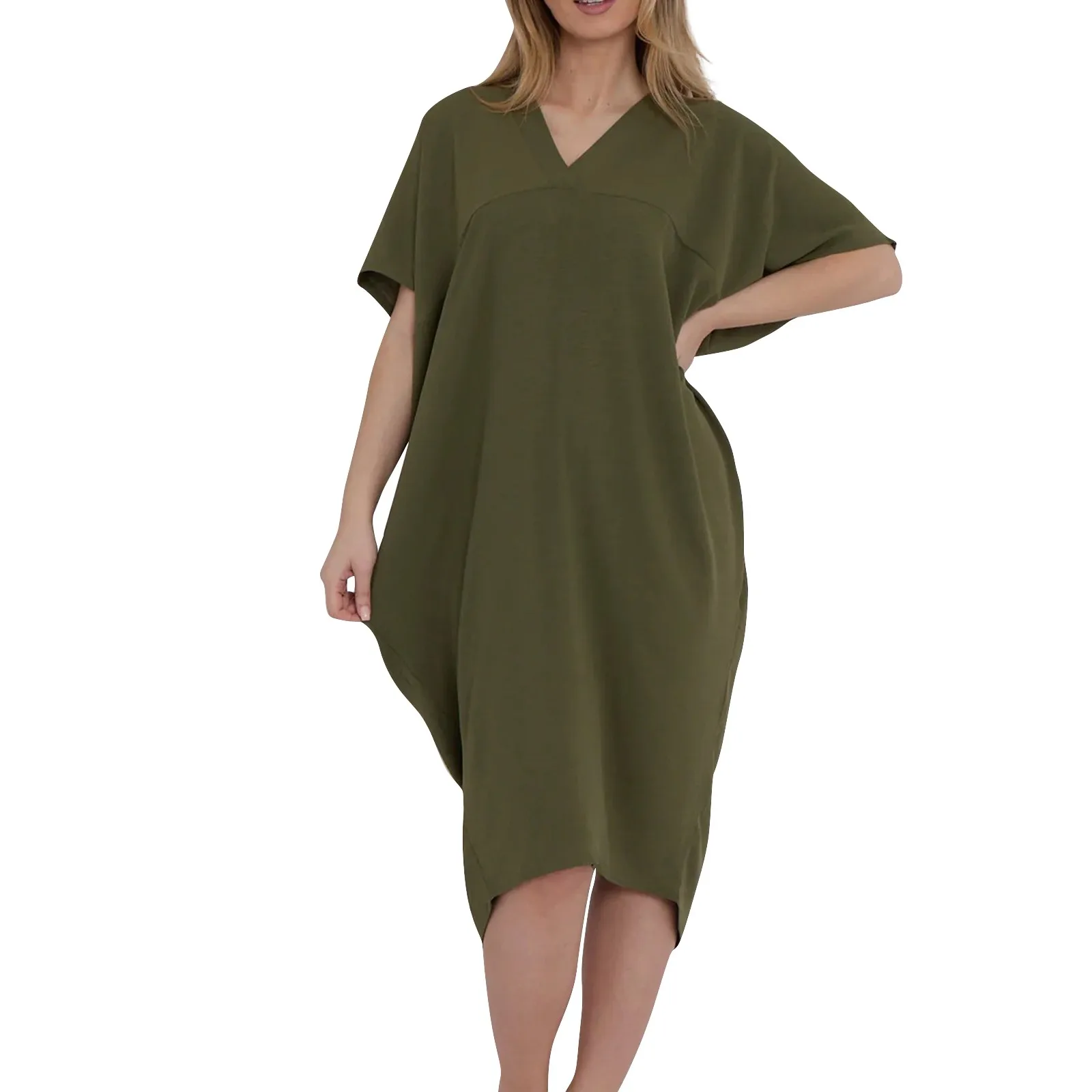 

Women's Short Sleeve Casual Sundress Dress With Pockets vestidos para mujer elegantes y bonitos roupas feminina платье женское