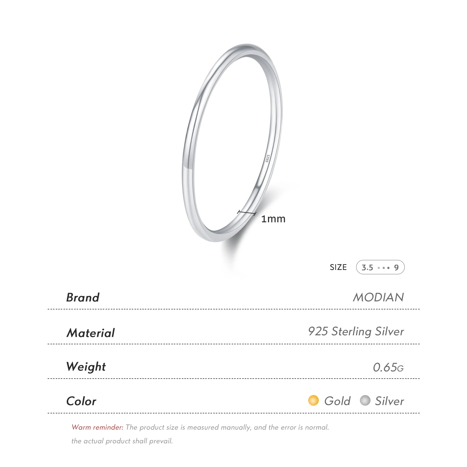Silver Rings 925 Sterling Silver Minimalist Thin Stackable Fashion Rings Classic Gold Color Fine Jewelry For Women Girl Party Gifts