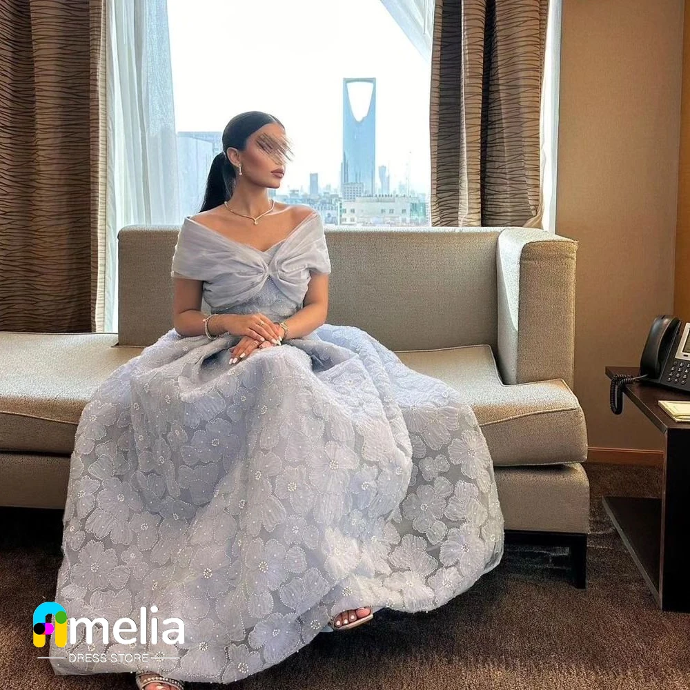 

Amelia Sky Blue Off The Shoulder Prom Dress Short Sleeves With Floor Length Evening Summer Elegant Party Dress For Women 2023