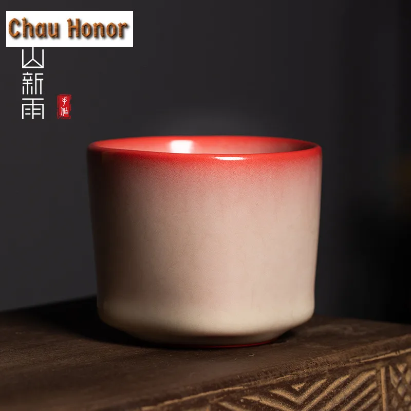 Longquan Celadon Pig Oil Jelly Red Body Teacup Zen Tea Bowl Cup For Tea Tea-tasting Smelling Cup Jianzhan Master Cup Teaset GIFT