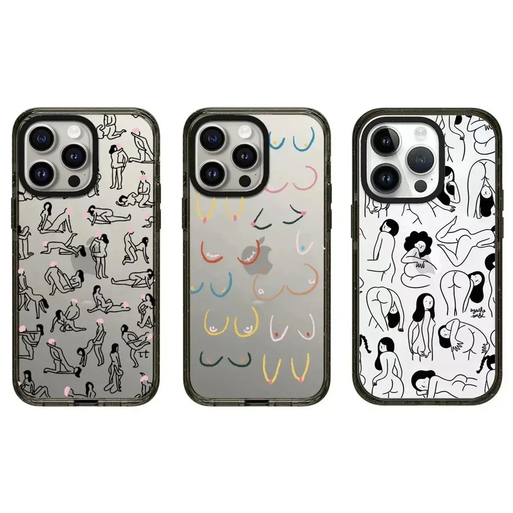 

Acrylic Black Border Spoof Positions Pattern iPhone 11 12 13 14 15 Pro Max Protective Case