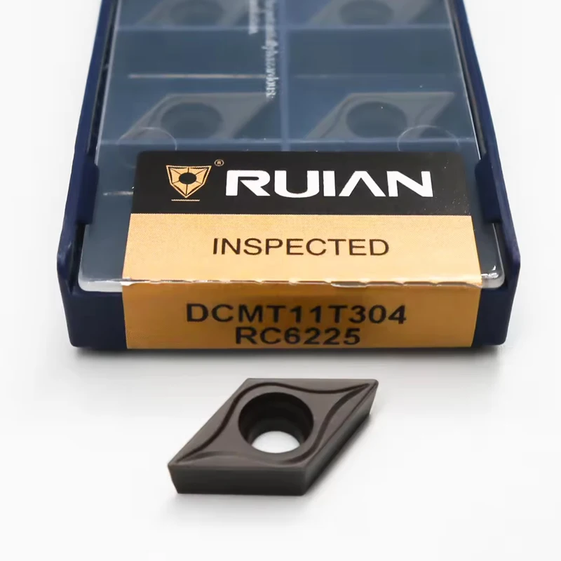Токарные инструменты с ЧПУ, твердосплавные пластины для токарных станков, 10 шт, DCMT, DCMT070204, DCMT070208, DCMT11T304, DCMT11T308, RP9125B, RC6125, RC6225