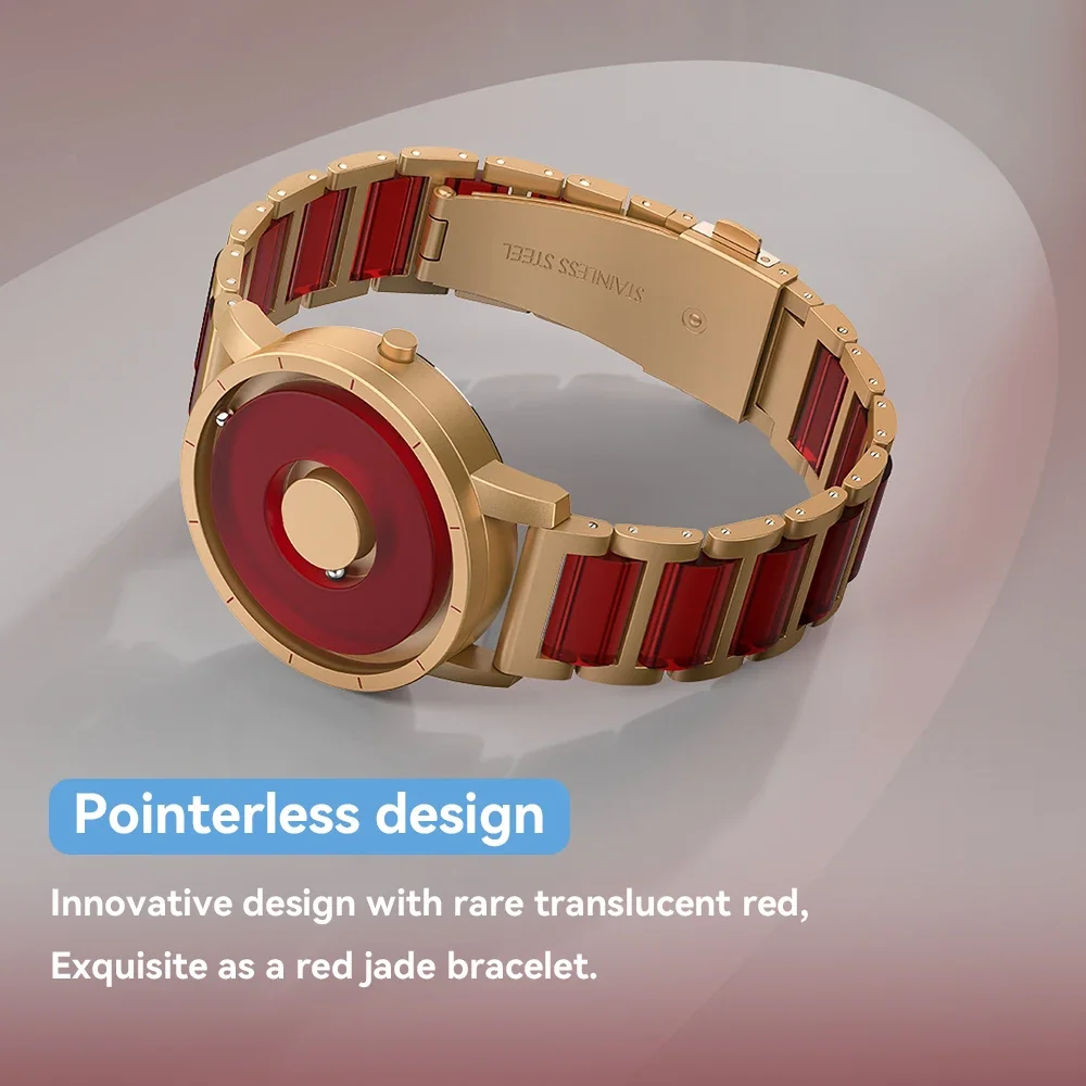 EUTOUR 2025 Spring Arrival Red White Concept Jewelry Watch Resin Material Grace Lady Girl Elegant E059 Magnet Watch Bracelet 2