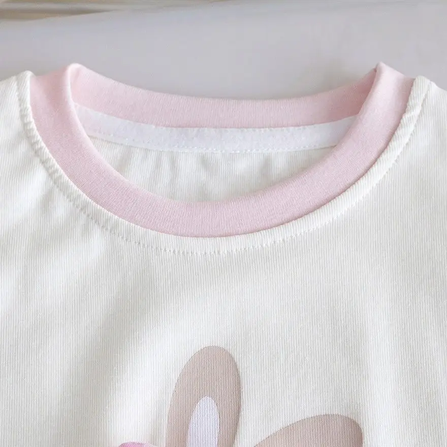 Girls' Cartoon Summer New Fashion Cute Short-Sleeve Tops Stylish Outerwear with Small Flutter Sleeves Thin T-Shirt Trendy - 5