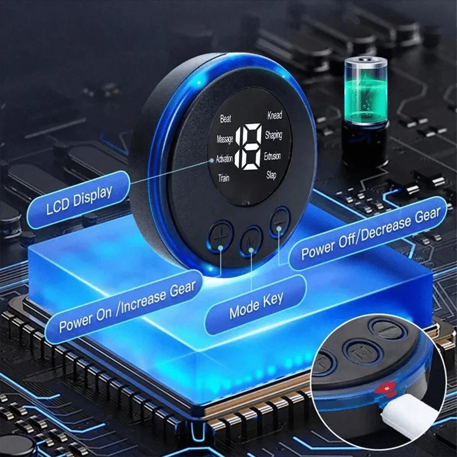 Smart Wireless 3 in 1 Fitness Trainer USB Rechargeable Targets Abs and Arms Powerful Electric Body Slimming and Fitness Device