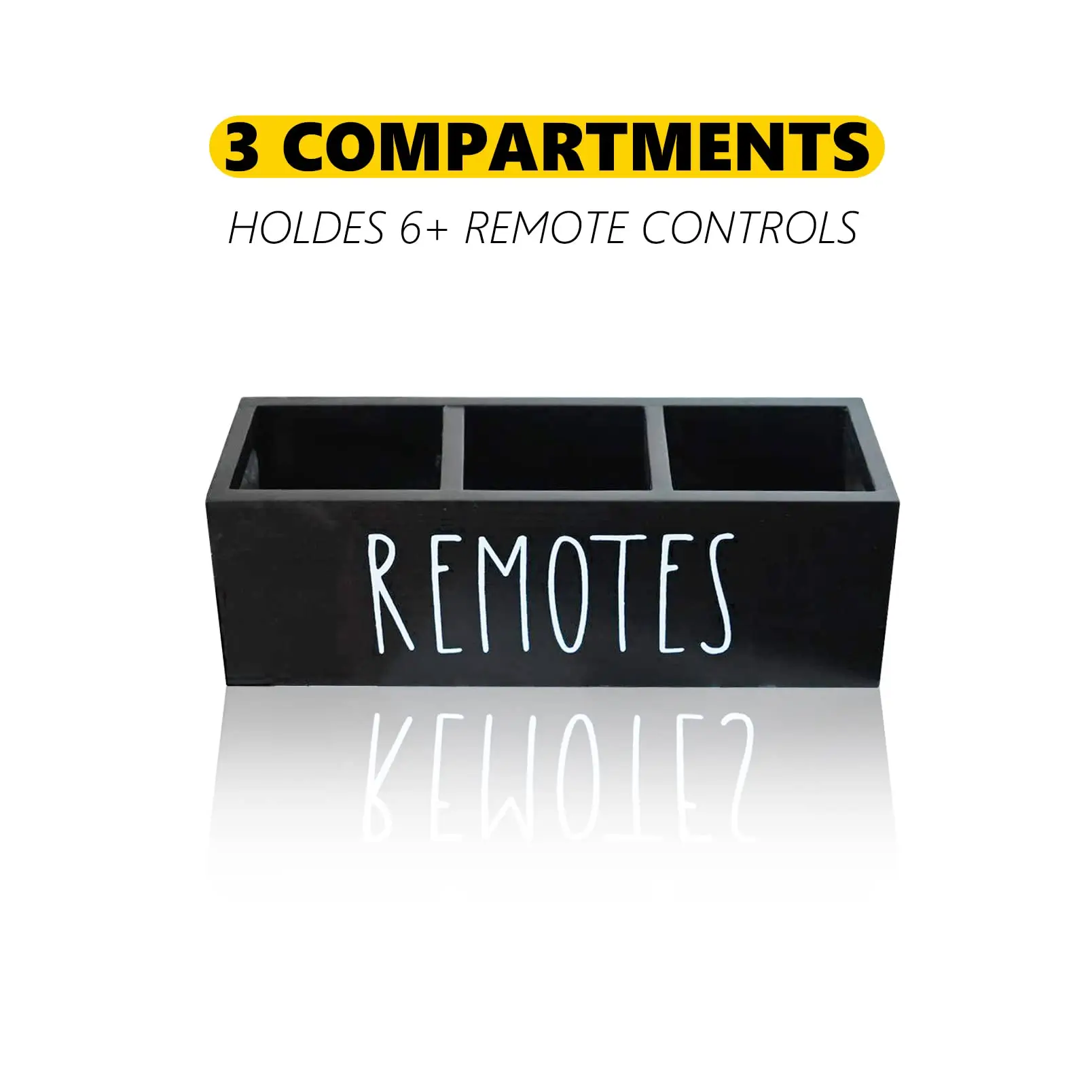 Remote Control Holder Farmhouse Remote Storage Caddy Bedside TV Controller Box Wood Media Organizer Tray for Home Bedroom Table 4