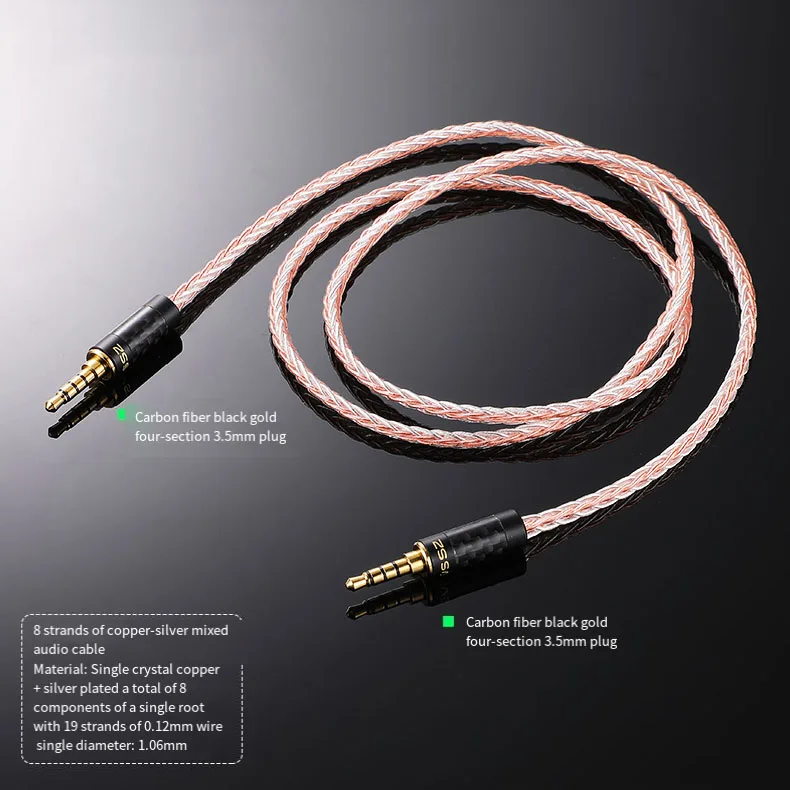 Premium Versilbertes HiFi AUX-Kabel 3,5mm Stecker auf Stecker Auto-Audiokabel für Kopfhörer-Upgrade Verlustfreier Klang Anti-Interferenz – Detail 18