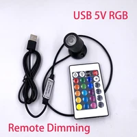 Rgb Led Spot Light Usb 5V Remote Dimming Mini Bulb 1W 3W Cabinet Showcase dollhouse Jewelry Lamp Stage KTV Bar Light 2