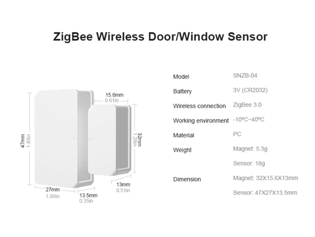 1-10PCS SONOFF SNZB-04 Zigbee Smart Door Window Sensor Mini Door Alarm Sensor Work With ZBBridge eWelink For Smart Home Security 6