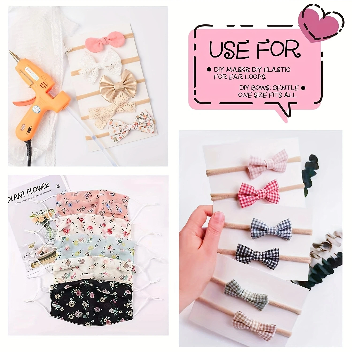 Baby Nylon Headbands DIY Elastics Hair Accessories for Girls Newborn Infant Toddlers Kids Headdress Baby Turban 100 PCS