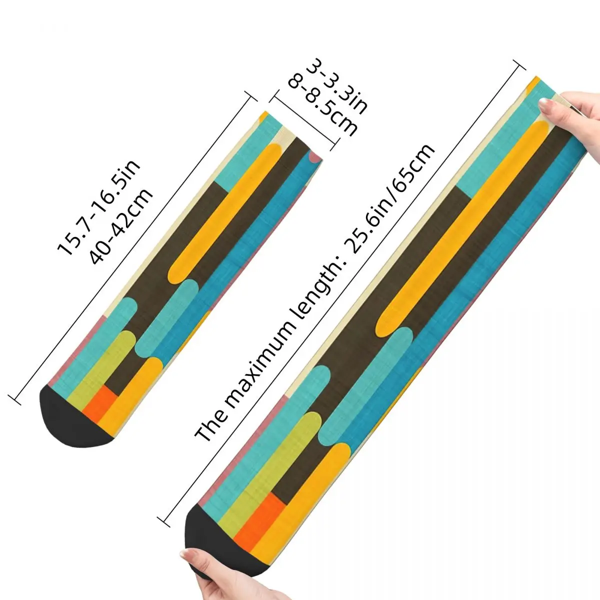 Hot Sale Retro Color Block Popsicle Sticks Blue Adult Socks,Unisex socks,men Socks women Socks