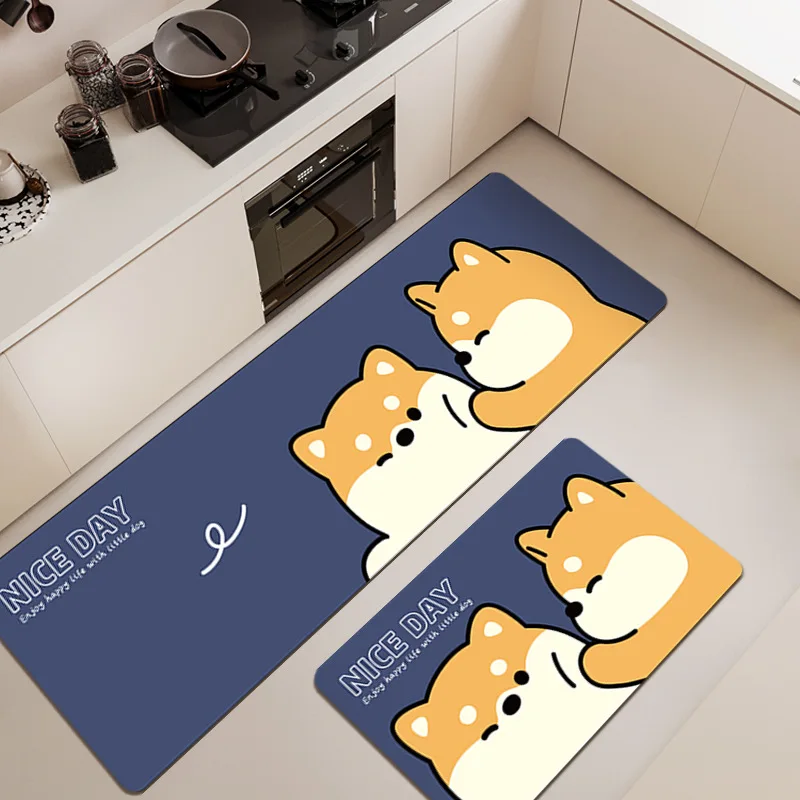 VIKAMA Cartoon home bathroom non-slip mat absorbent oil absorbent kitchen mat non-slip and dirty diatom mud