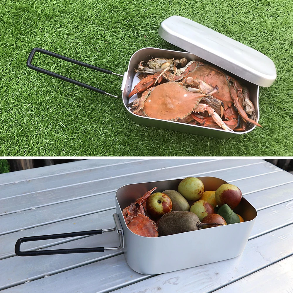 Mini Folding Stove Lunch Box Steaming Rack Combo Set for Picnic Camping Hiking Fishing Mountaineering 5