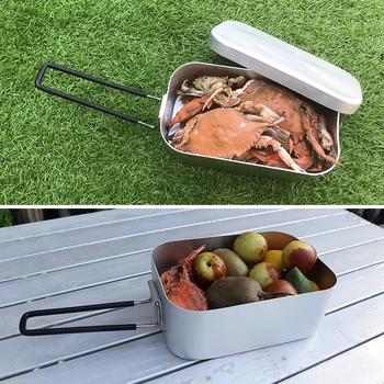 Mini Folding Stove Lunch Box Steaming Rack Combo Set for Picnic Camping Hiking Fishing Mountaineering 5
