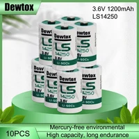 10PCS LS14250 14250 TL-5902 1/2AA 1/2 AA 3.6V Non-rechargeable Li-Ion Battery For CNC ETC PLC Industrial Control Gas Water Meter 1
