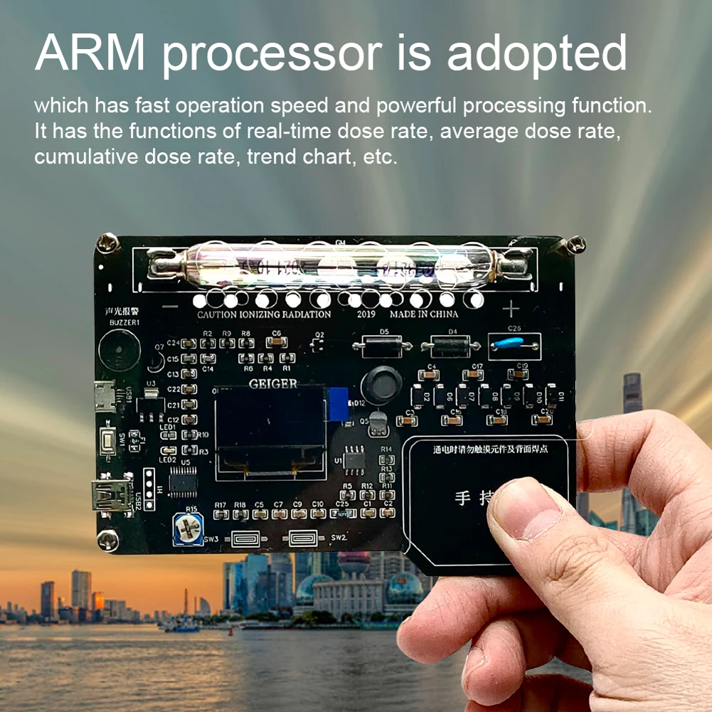 Handheld Simple Assembled DIY Geiger Counter Kit Module Nuclear Radiation Detector X-rays &gamma;-rays &beta;-rays Iodine 131 Detecting