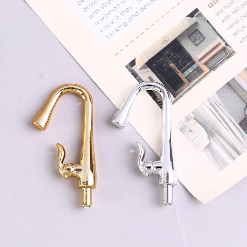 2Pcs/set 1:12 Dollhouse Miniature Bathroom Kitchen Furniture Accessories Faucet Tap Simulation Toys For Doll House Decor 3
