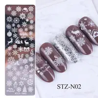Festive Christmas Nails Stamping Plate Snowflakes Winter Holiday Joy Design Printing Stencil Templates Manicure Tool #Xmas-2022 1