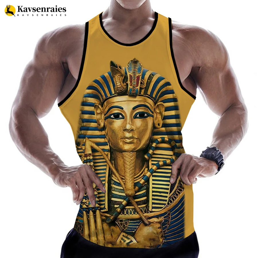 

Ancient Egyptian Egypt God Pharaoh Tank Tops Sleeveless T Shirts 3D Digital Printing Harajuku Vest Men Women Oversized Tees 6XL