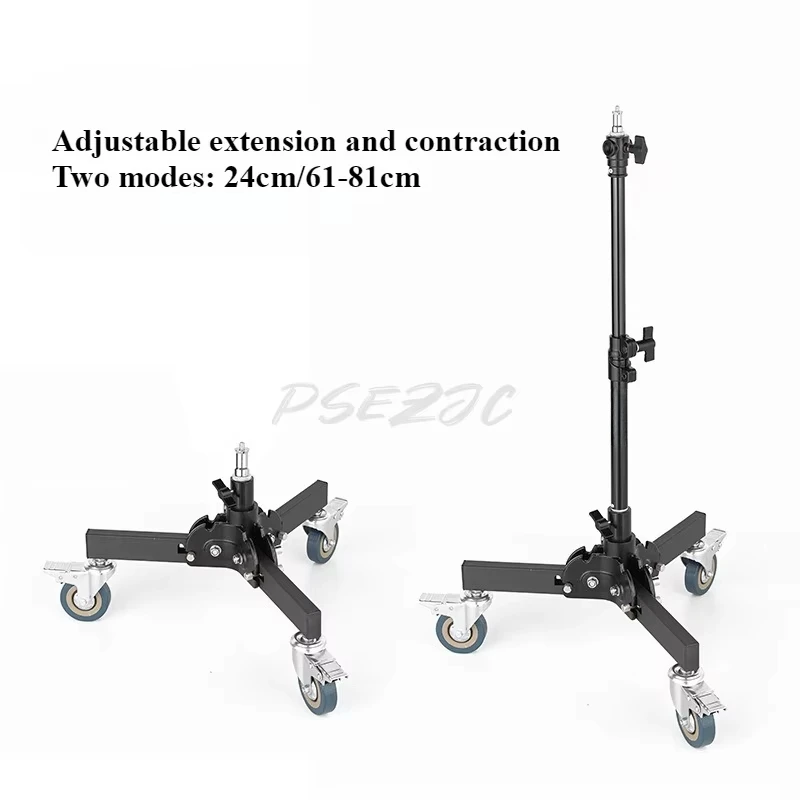 Photography Heavy-duty Ground Light Frame with Pulley Folding All Metal Live Broadcast Room Fill Light Three Legged Low Bracket