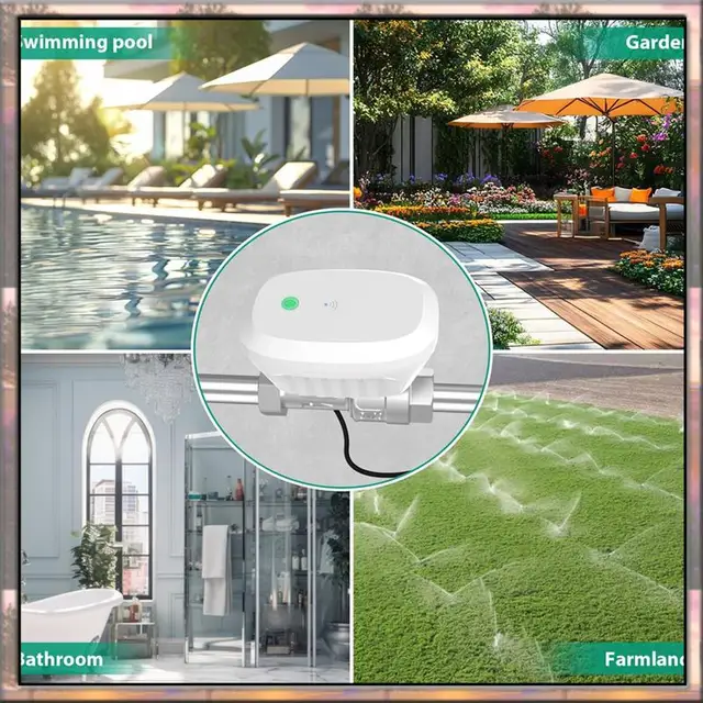 BAAZ HOT Tuya Wifi Water Valve Consumption Flow Rate Meter Smart Life Water Leakage Detection Alarm For Alexa Google 5
