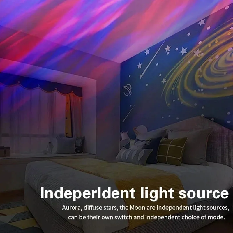 LED 오로라 프로젝터 라이트 북극광 효과 16색 변경 라이트 쇼 침실 거실 파티 장식에 적합