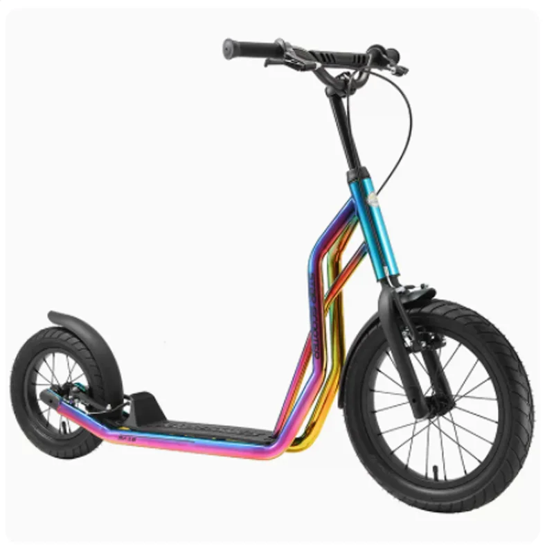 16 Inch Aluminium Alloy Air Wheel Pedal Fold Scooter, Fitness Bicycle With Double V Brake new 2 kids tricycle twins baby bicycle toys for children kids toys double seat tricycle tandem trike with fold pedal juguetes